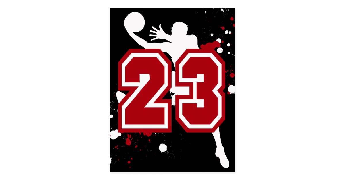 BASKETBALL PLAYER NUMBER 23 POSTCARD | Zazzle