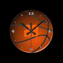 Basketball Player Number Round Clock wall clocks