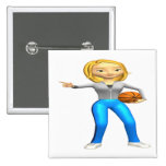 Basketball Player Pinback Button