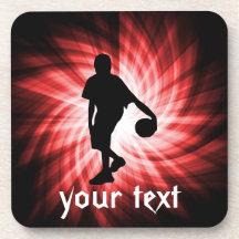 Basketball Player; Red Drink Coaster
