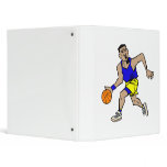 basketball player running 3 ring binders