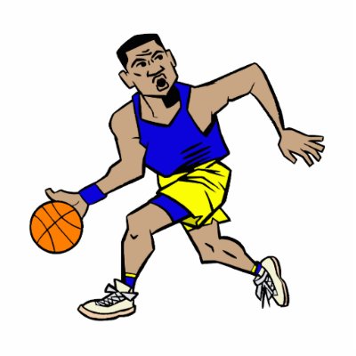 basketball player running photo cut outs by justsports