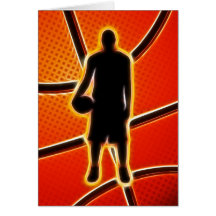 Basketball Player Silhouette Greeting Cards