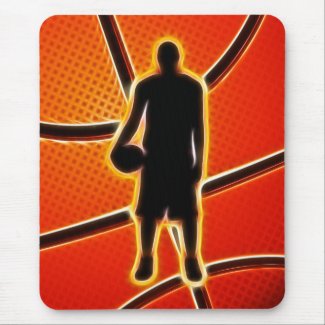 Basketball Player Silhouette Mouse Pads