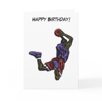 Basketball Player-Slam Dunk Greeting Cards