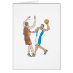 basketball players blocking design cards