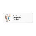 basketball players blocking design return address label