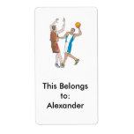 basketball players blocking design custom shipping label
