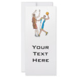basketball players blocking design customized rack card