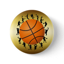 BASKETBALL PLAYERS DESIGN PINBACK BUTTON