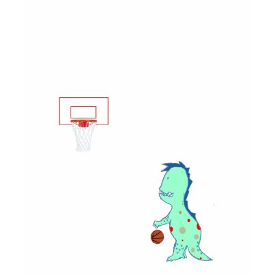 Basketball playing dino t shirt by pashoncoop