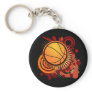 Basketball Punk Circles Red Keychain