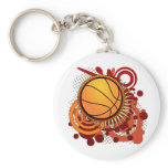 Basketball Punk Circles Red Keychain