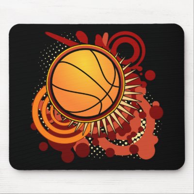 Basketball on Basketball Punk Circles Red Mousepad From Zazzle Com