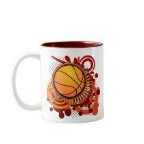 Basketball Punk Circles Red Mug