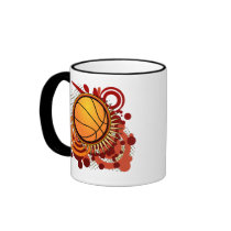Basketball Punk Circles Red Mug mugs