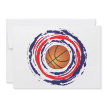 Basketball Red Blue And White Custom Invitations
