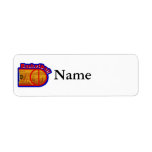 Basketball red & blue logo return address label