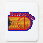 Basketball red & blue logo mouse pads