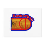Basketball red & blue logo post cards