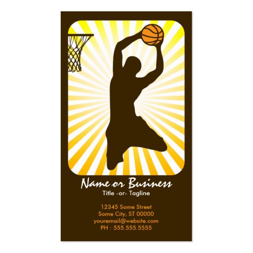 basketball : retro rays : business cards (front side)