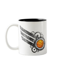 Basketball Retro Stripe Black Mug