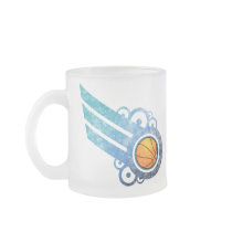 Basketball Retro Stripe Blue Mug mugs