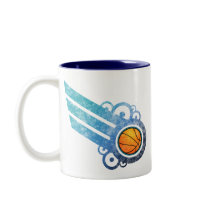 Basketball Retro Stripe Blue Mug