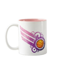 Basketball Retro Stripe Pink Mug mugs