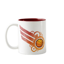 Basketball Retro Stripe Red Mug