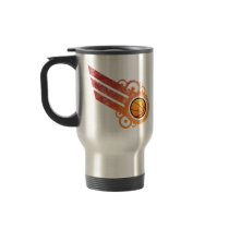 Basketball Retro Stripe Red Travel Mug mugs