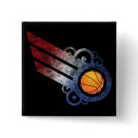 Basketball Retro Stripe USA Button