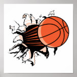basketball ripping through poster