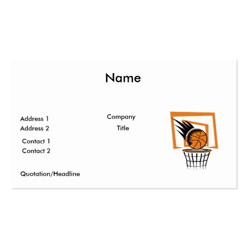 basketball score graphic business cards