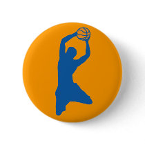 basketball silhouette pinback button