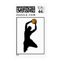 basketball : silhouettes : stamp