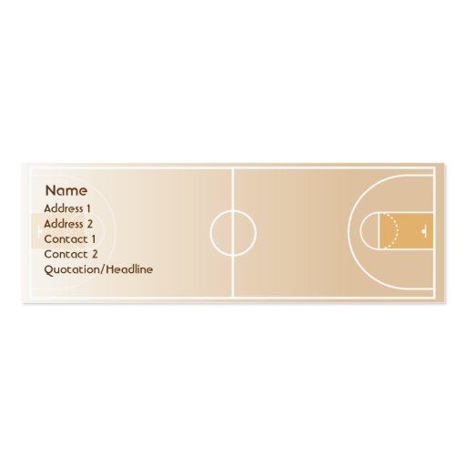Basketball - Skinny Business Card Templates (front side)