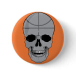 basketball skull design button