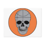 basketball skull design post card