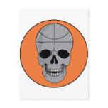 basketball skull design postcard