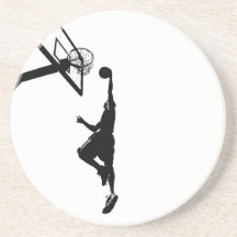 Basketball Slam Dunk Silhouette Beverage Coasters