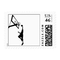 Basketball Slam Dunk Silhouette Postage