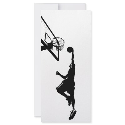 Basketball Slam Dunk Silhouette Customized Rack Card by graficallyminded