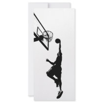Basketball Slam Dunk Silhouette Customized Rack Card