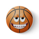 Basketball Smiley Face 2 Pinback Buttons