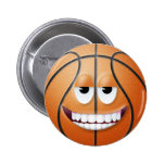 Basketball Smiley Face 2 Pinback Buttons