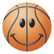 Basketball Smiley Face stickers