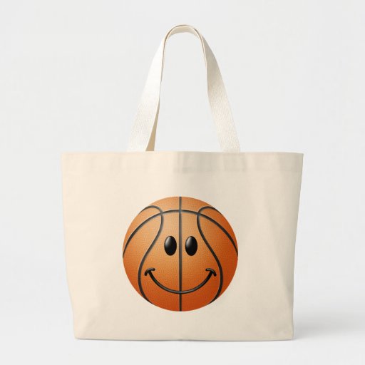 Basketball Smiley Face Tote Bag