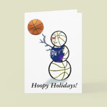 Basketball Snowman Christmas cards