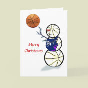 Basketball Snowman Christmas Cards